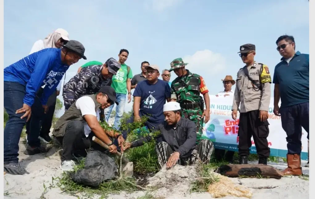 PT Timah Tbk melakukan penanaman pohon di kawasan wisata dalam rangka Hari Lingkungan Hidup se Dunia 2025